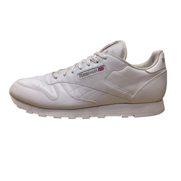 Reebok Classic Men’s All White Leather Lace-Up Casual Athletic Sneakers Size 15 - Picture 4 of 8